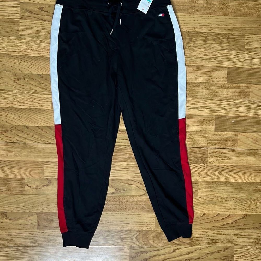Tommy Hilfiger Womens Jogger Pants Elastic Waist Sportswear Black Size 0X NWT